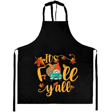 Discover Autumn Gnome It's Fall Y'all Pumpkin Yellow Leaf Aprons