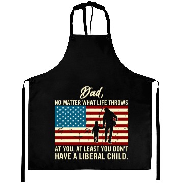 Discover Dad Throws At You Liberal Child USA Flag Aprons