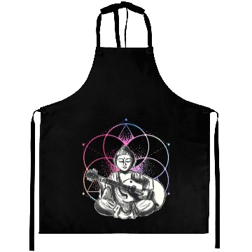 Discover Buddha - Playing Guitar - Yoga Buddhist - Yogi Aprons