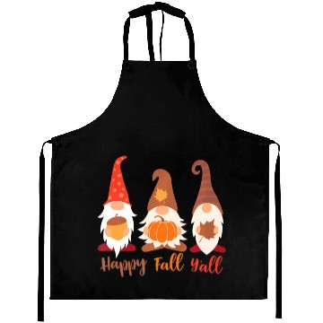 Discover Happy Fall Y'all Gnome Pumpkin Acorn Autumn Aprons