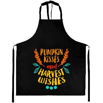 Discover PUMPKIN KISSES HARVEST WISHES Funny Love Fall Aprons