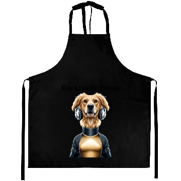 Discover Barktastic Beats-DJ Golden Retriever and Funny Art Aprons