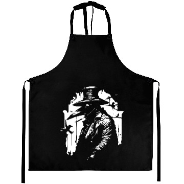 Discover black and white doctor plague horror style Aprons