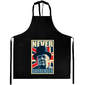 Discover Winston Churchill Never Surrender Propaganda Aprons