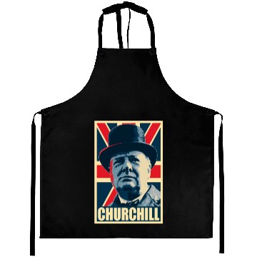 Discover Winston Churhill Union Jack Propaganda Pop Art Aprons