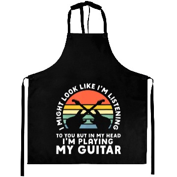 Discover In My Head Im Playing My Guitar Musician Bass Aprons