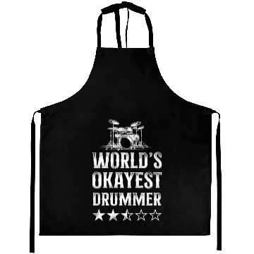 Discover Drummer Drum Set Vintage World'S Okayest Drummer Aprons