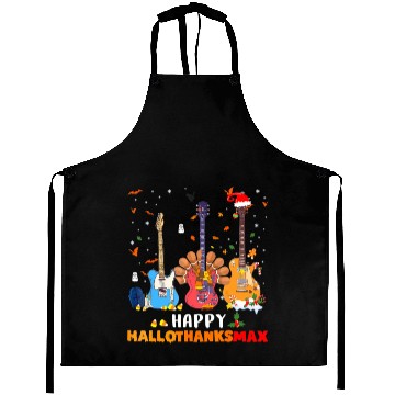 Discover Guitar Happy Hallothanksmas Halloween Aprons