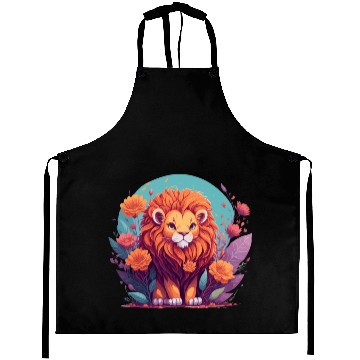 Discover Illustration Cute Kawaii lion - lion lovers gift Aprons