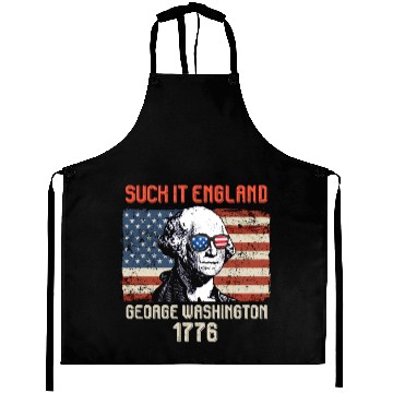 Discover Suck it England George Washington 1776 USA Aprons