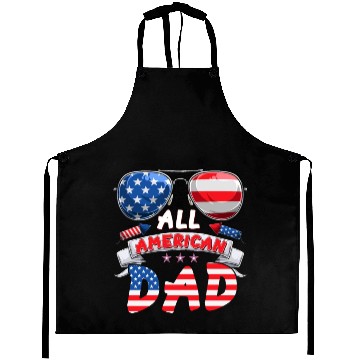 Discover All American Dad US Patriots Fathers America Party Aprons