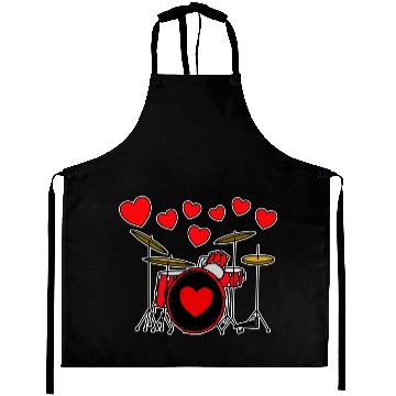 Discover Valentines Drummer Drum Teacher Wedding Musician Aprons