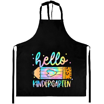 Discover Back To School Hello Kindergarten Leopard Tie Dye Aprons