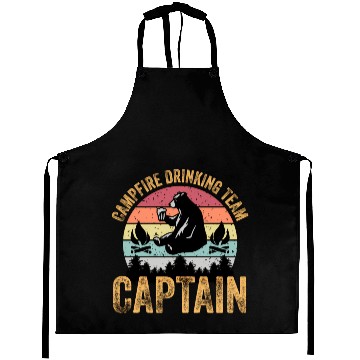 Discover Campfire Drinking Team Captain Camping Camper Aprons
