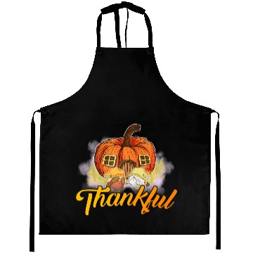 Discover Thankful Pumpkin Happpy Thanksgiving Day Autumn Aprons