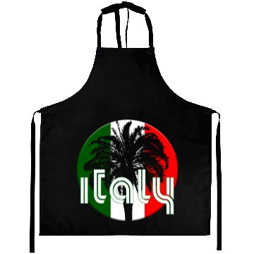 Discover Italy Flag Native Palm Tree Italian Aprons