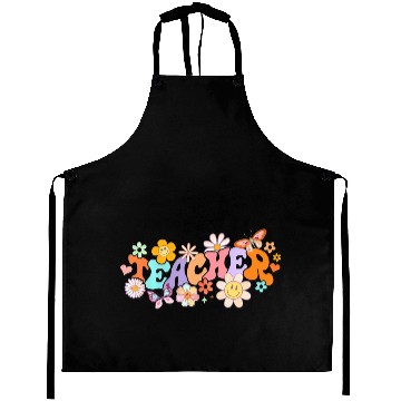 Discover Floral Teacher Groovy Back to School Teacher Life Aprons