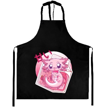 Discover Axolotl Pastel Goth Strawberry Milk Shake Anime Ja Aprons