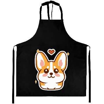 Discover Kawaii Corgi Dog Lover Puppy Retro Aprons
