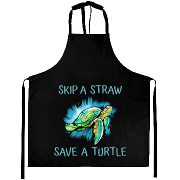 Discover Skip A Straw Save A Turtle Tortoise Aprons