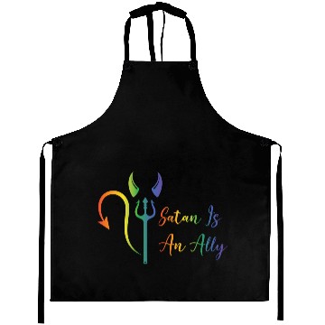 Discover Funny Hail Gay Satan Lgbt Goth Gay Pride Baphomet Aprons