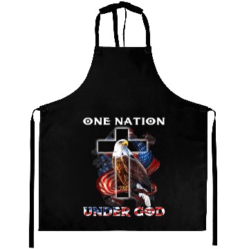 Discover One Nation Under God Jesus Usa Cross Bald Eagle Aprons