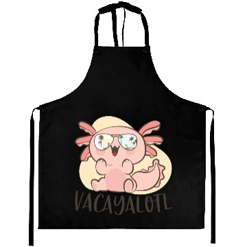 Discover Funny Axolotl Lover Pun Vacayalotl Cute Beach Aprons