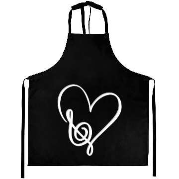 Discover Heart Shape Musical Notes Music lovers Valentines Aprons