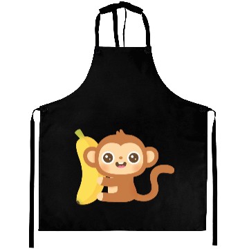 Discover Cute Little Monkey And Banana Aprons