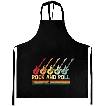 Discover Vintage Retro Rock And Roll Guitar Music Aprons