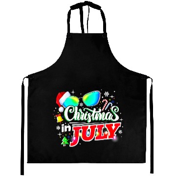 Discover Christmas In July Santa Hat Sunglasses Summer Aprons