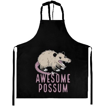 Discover Awesome Possum Funny Design Trash Lover Aprons