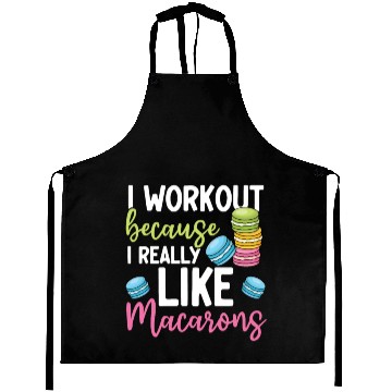 Discover Funny Macaron Workout Ice Cream Sandwich Macaron Aprons