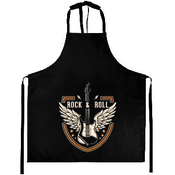 Discover Rock and Roll Music Lover Guitar Wings Aprons