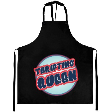 Discover Thrifting Queen red blue Aprons