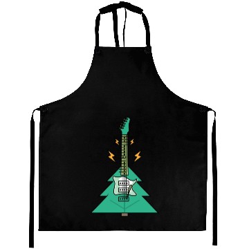 Discover Electric Green Guitar On Christmas Tree Aprons