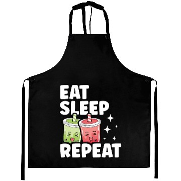 Discover Eat Sleep Boba Tea Repeat Bubble Tea Lover Drinker Aprons