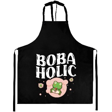 Discover Bobaholic Bubble Tea Lover Boba Tea Drinker Korean Aprons