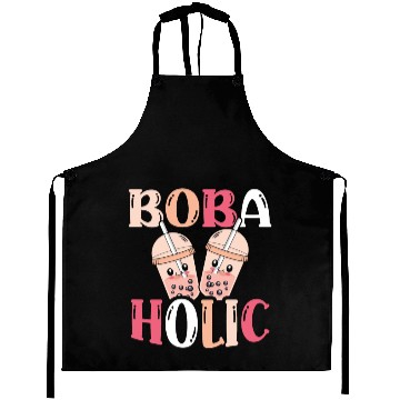 Discover Bobaholic Bubble Tea Lover Boba Tea Drinker Korean Aprons