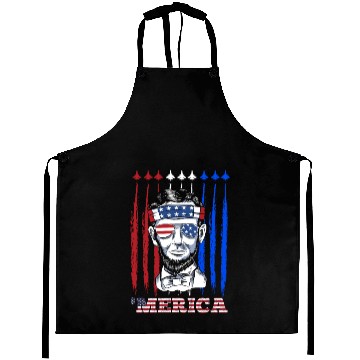 Discover Merica Lincoln Independence Day Party Patriots Aprons