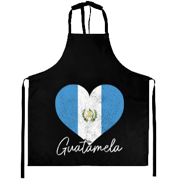 Discover Guatemala Guatemalan Flag Pride Heart Chapina Aprons