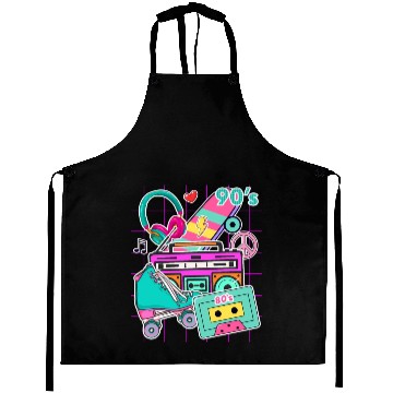 Discover 80'S 90'S Party Elements - Pop - Music Cassette Aprons