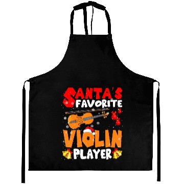 Discover Santa's Favorite Violin Player Xmas Santa Musical Aprons