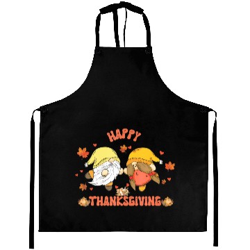 Discover Happy Thanksgiving Gnomes Pumpkin Autumn Leaves Aprons