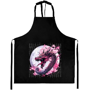Discover Japanese Dragon Retro Asian Oriental Dragon Cool Aprons