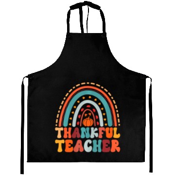 Discover Thankful Teacher Pumpkin Autumn Leaves Rainbow Aprons