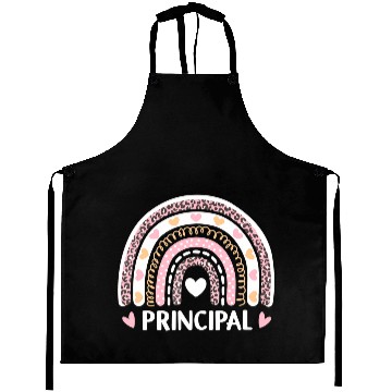 Discover Leopard Rainbow Principal Funny Back To School Aprons