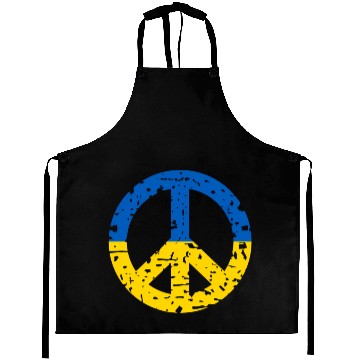 Discover Ukraine Peace Sign Ukrainian Flag Colors Aprons