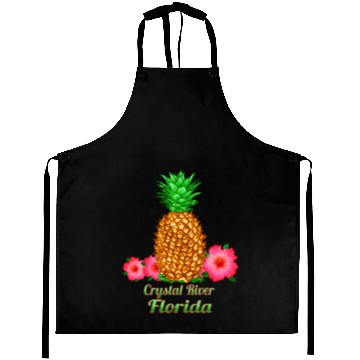 Discover I Love Crystal River Florida Fl Pineapple Floral Aprons