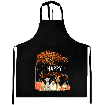 Discover Cute Dogs Autumn Leaves Pumpkin Happy Aprons